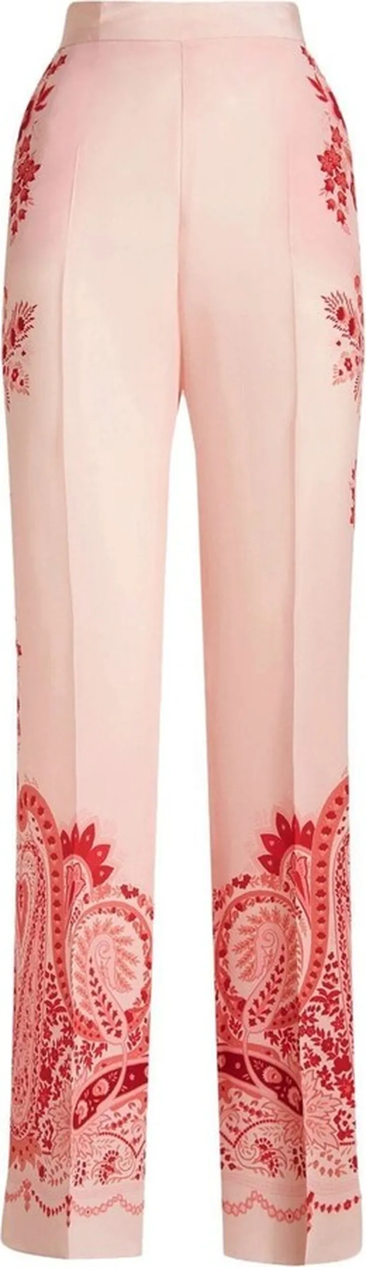 Paisley-Print Silk Trousers