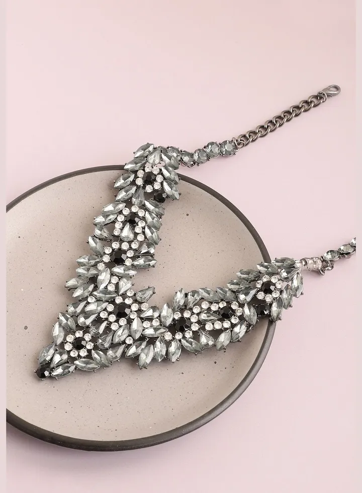 Gold Plated Party Designer Stone Statement Necklace For Women