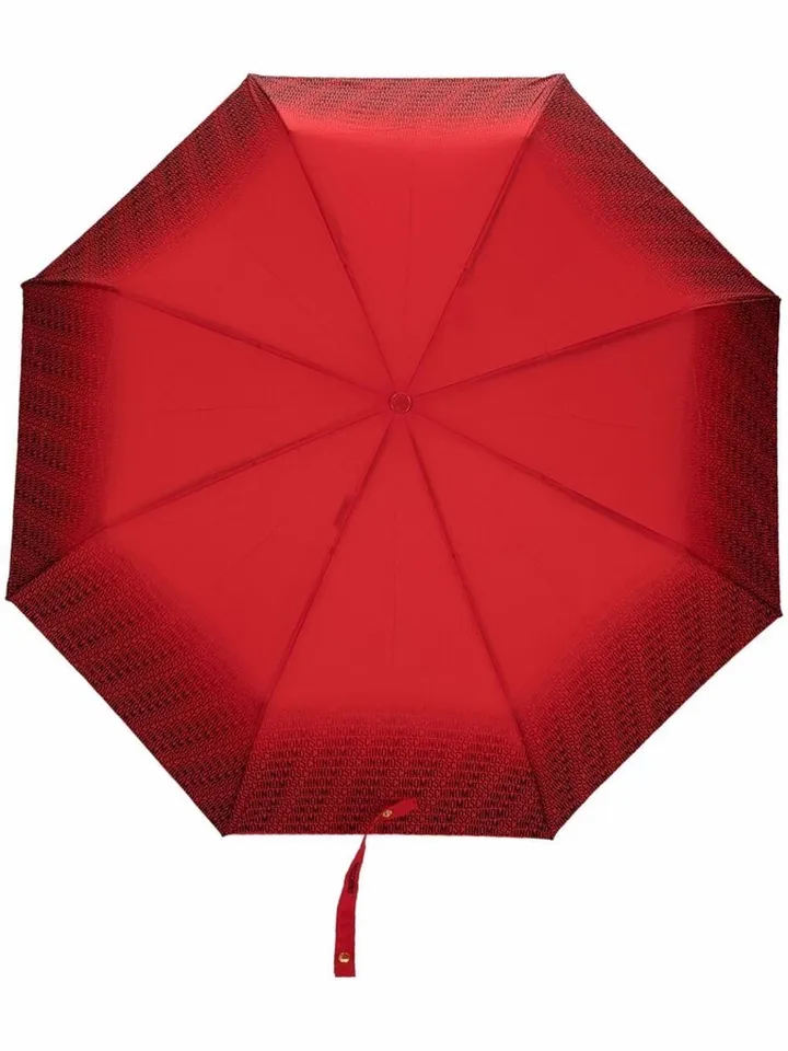 Gradient Logo-Print Folding Umbrella