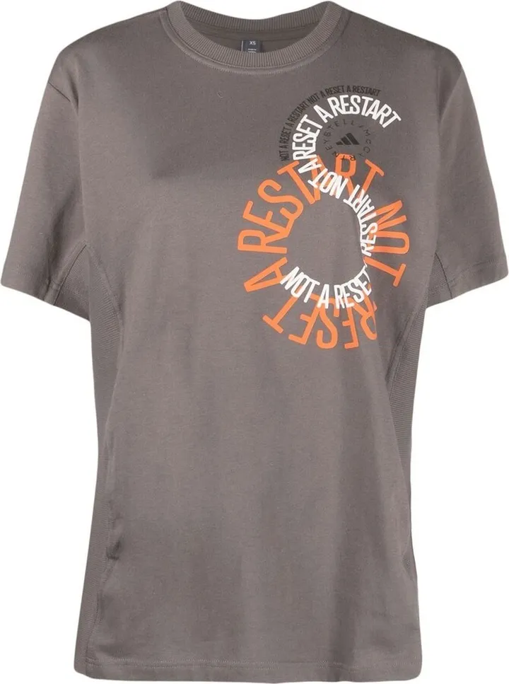 organic-cotton slogan-print T-shirt