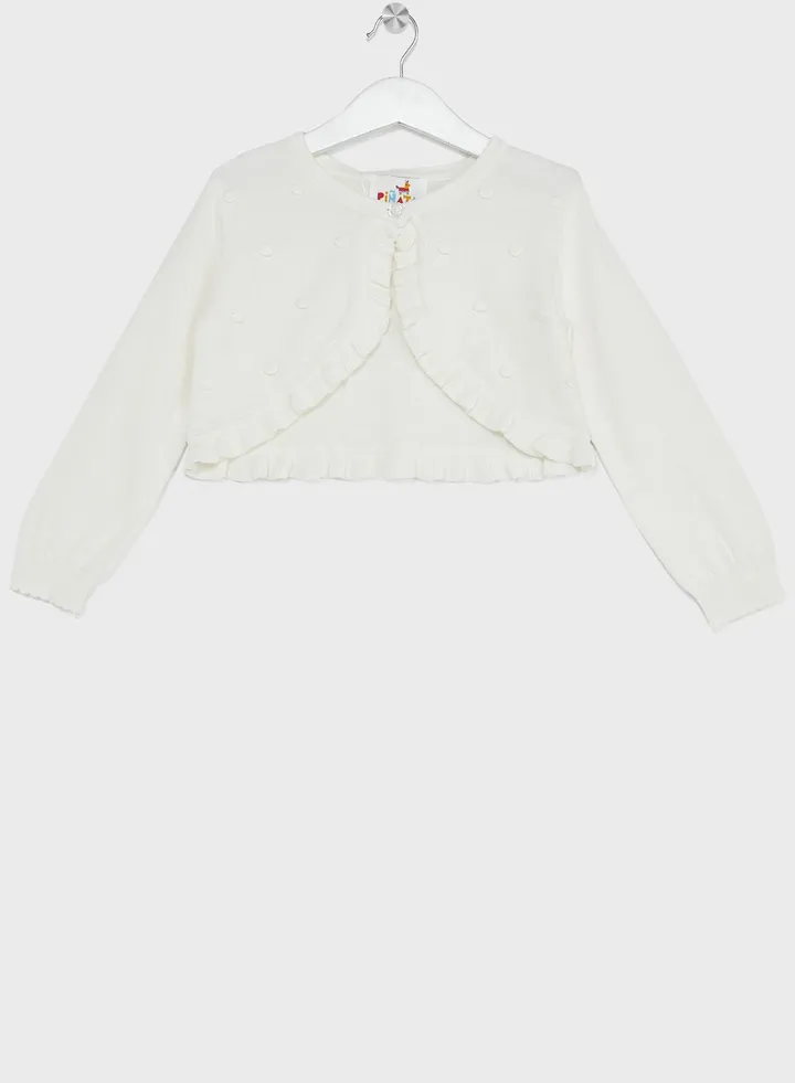 Girls Knitted Ruffle Shrugs