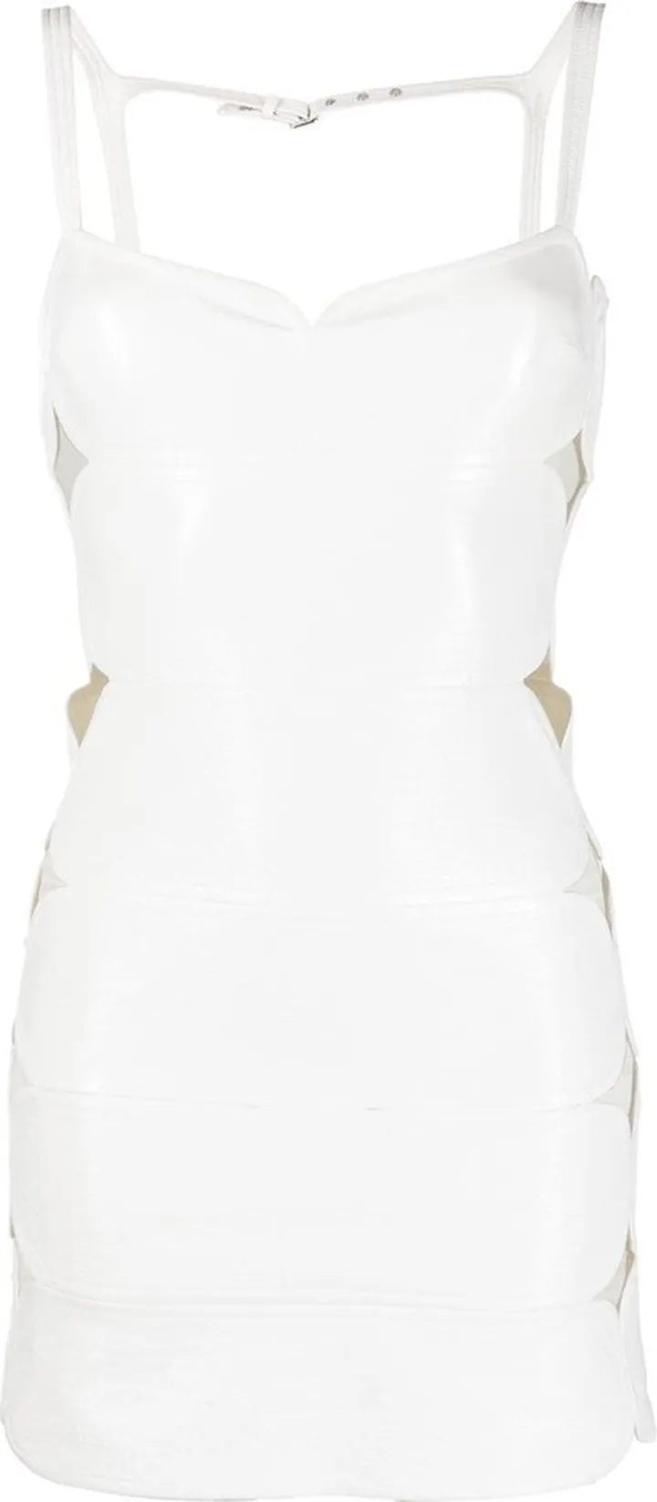 Vinyl cut-out mini dress