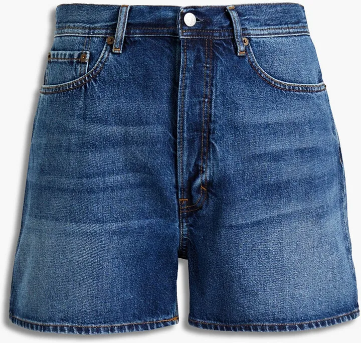Faded denim shorts