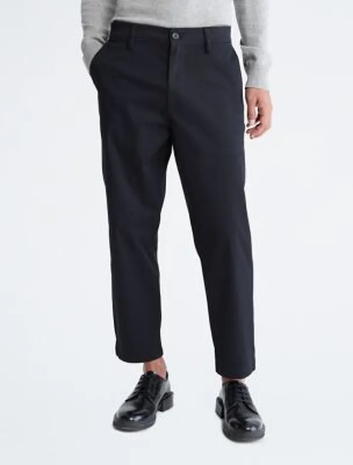 Tapered Leg Cropped Chinos