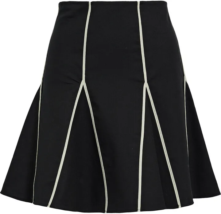 Cotton-blend crepe mini skirt