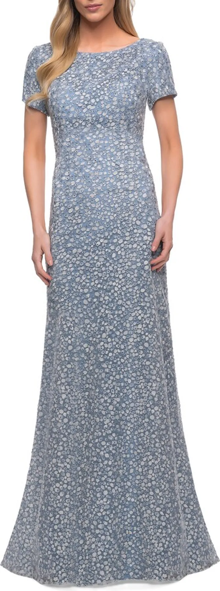 Long Print Lace Dress