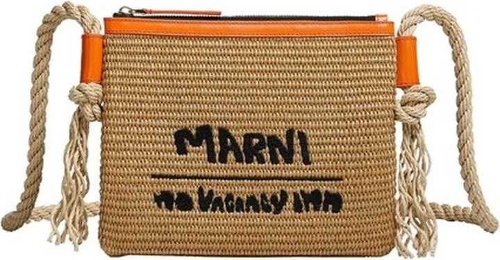 x No Vacancy Inn Raffia Shoulder Bag