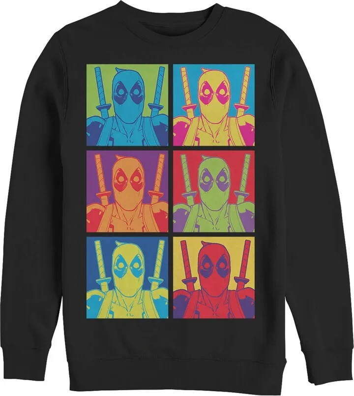 Men's Marvel Deadpool Color Panels Sweatshirt - Black - Large