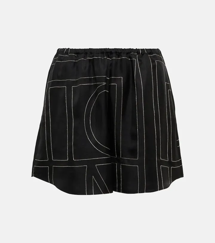 Logo silk shorts