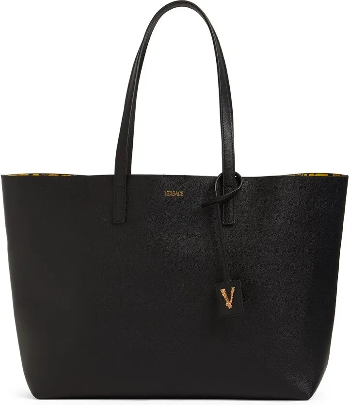 Leather tote bag