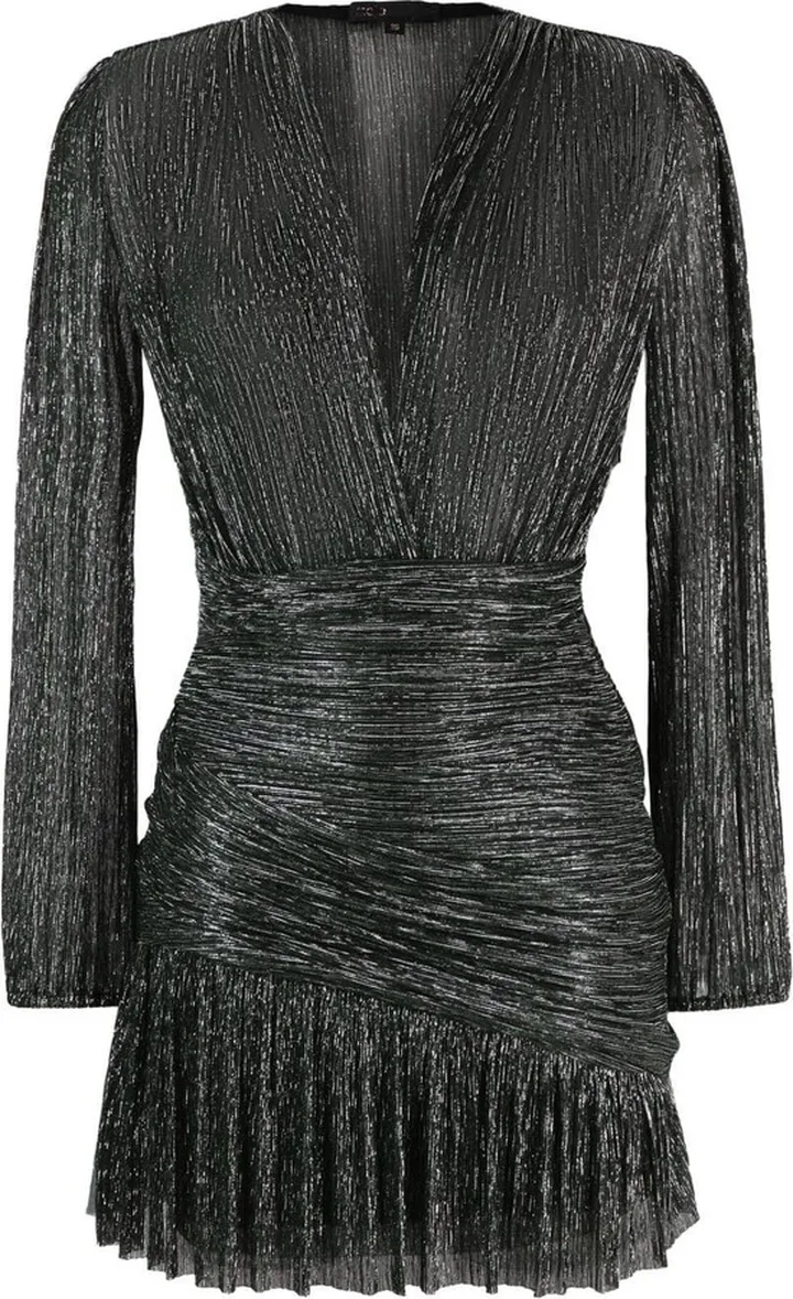 draped V-neck mini dress
