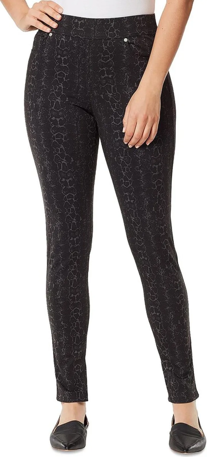 Avery Womens Printed Ponte Skinny Pants