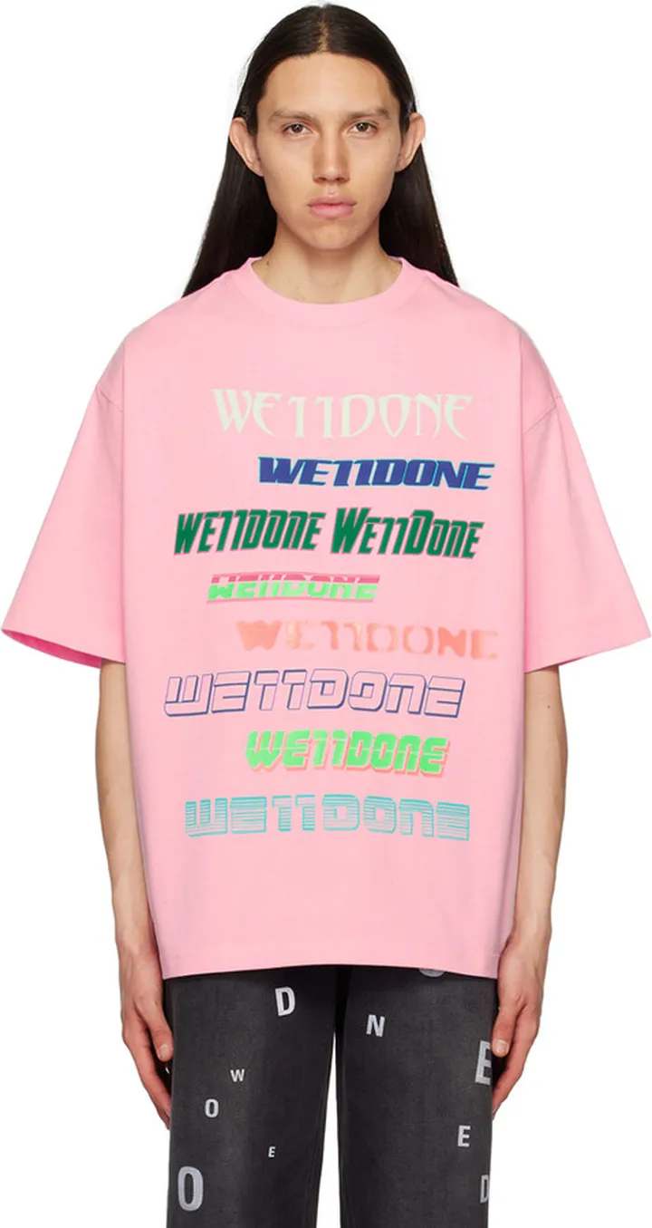 We11done Pink Printed T-Shirt