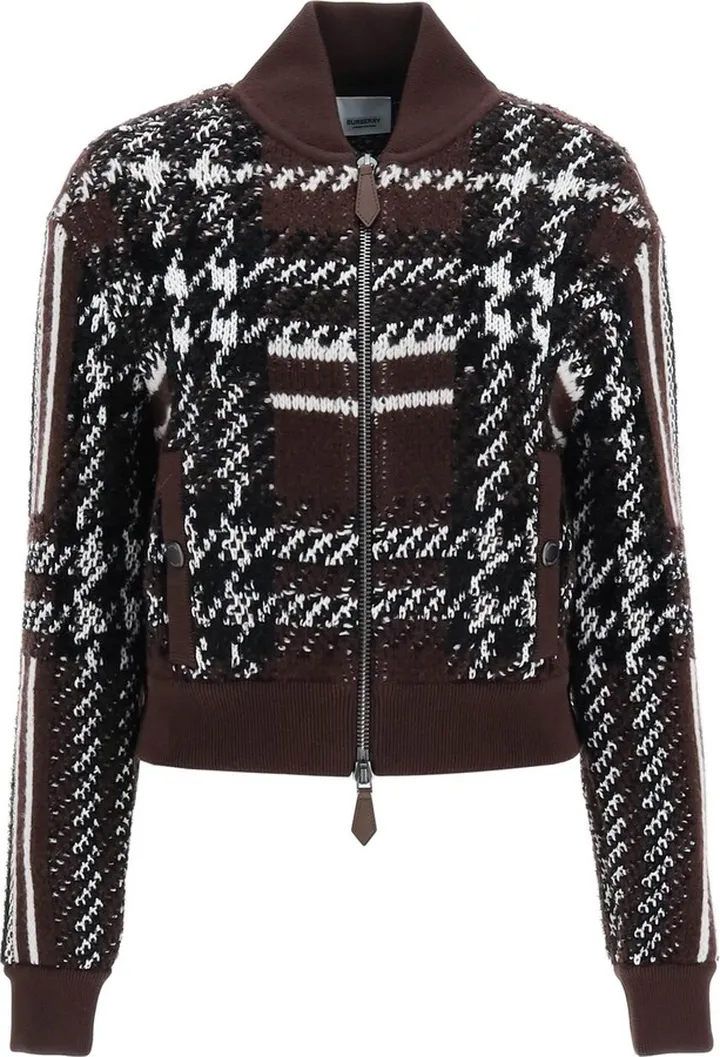 Burberry Jacquard Knit Bomber Jacket