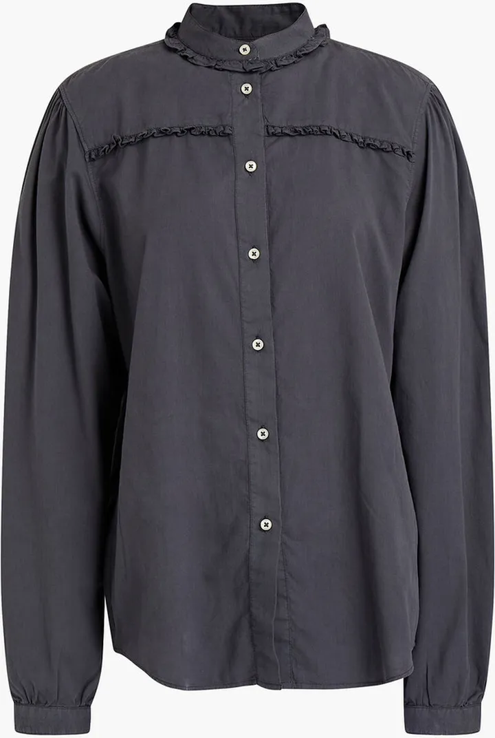 Hannah ruffle-trimmed cotton-blend shirt