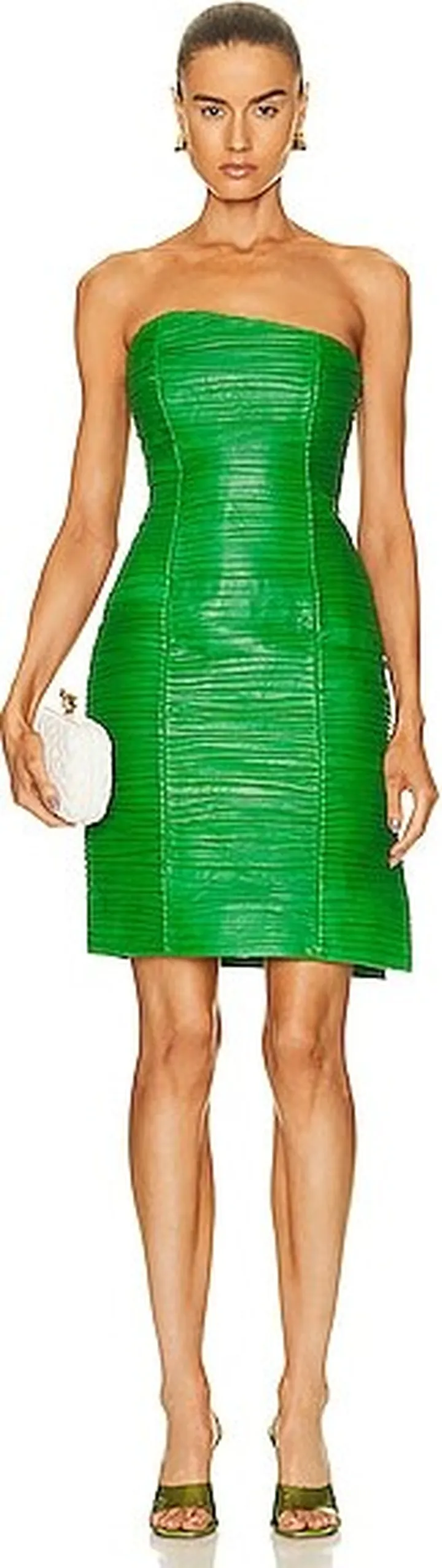 REMAIN Arianne Leather Dress in Green