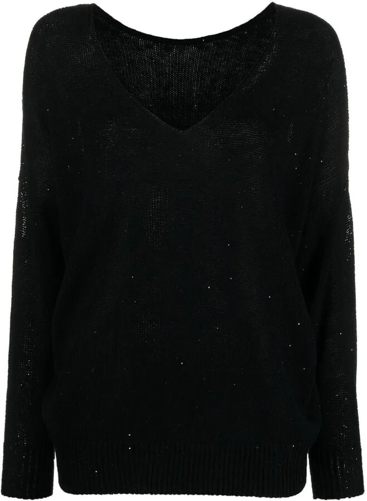 V-neck knitted jumper
