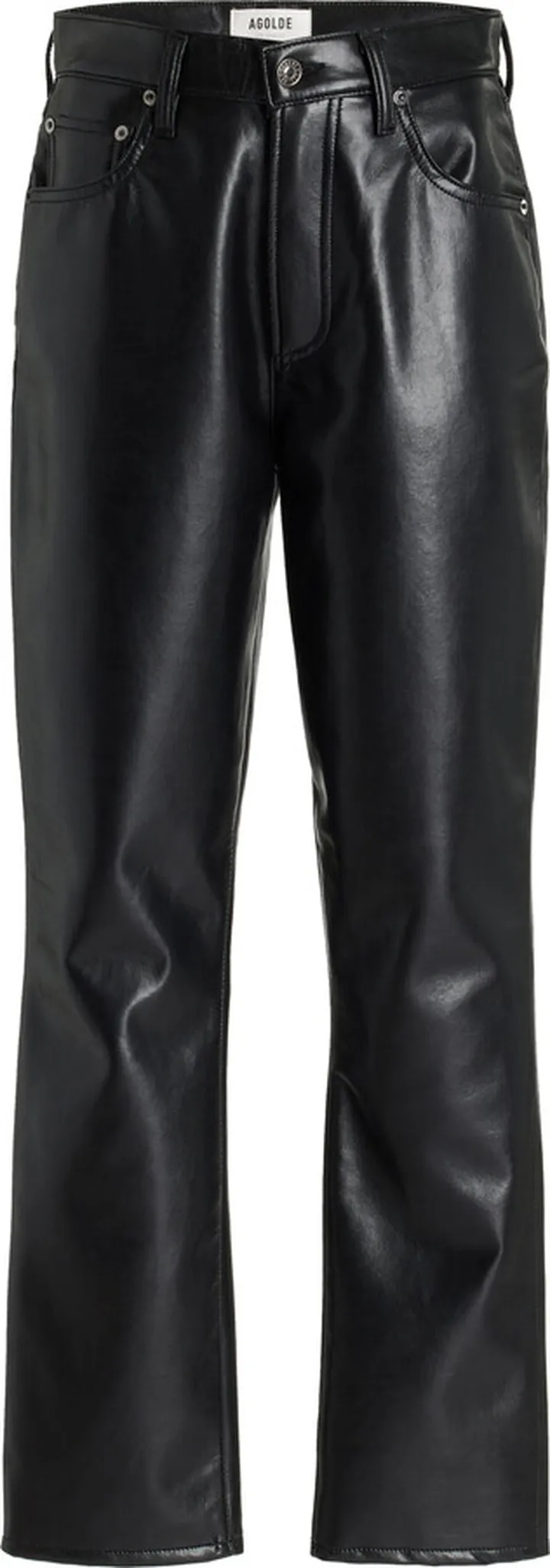 Women's Riley High-Rise Leather Straight-Leg Pants