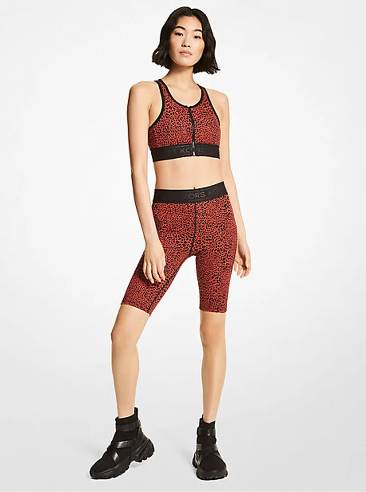 Graphic Animal Print Stretch Nylon Bike Shorts