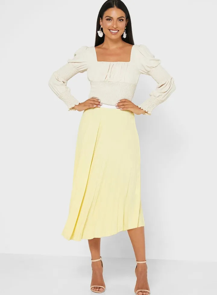 Pleated Midi Skirt