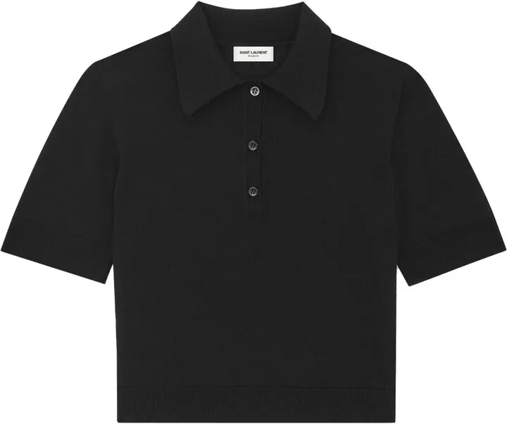 Cropped Wool Polo Top