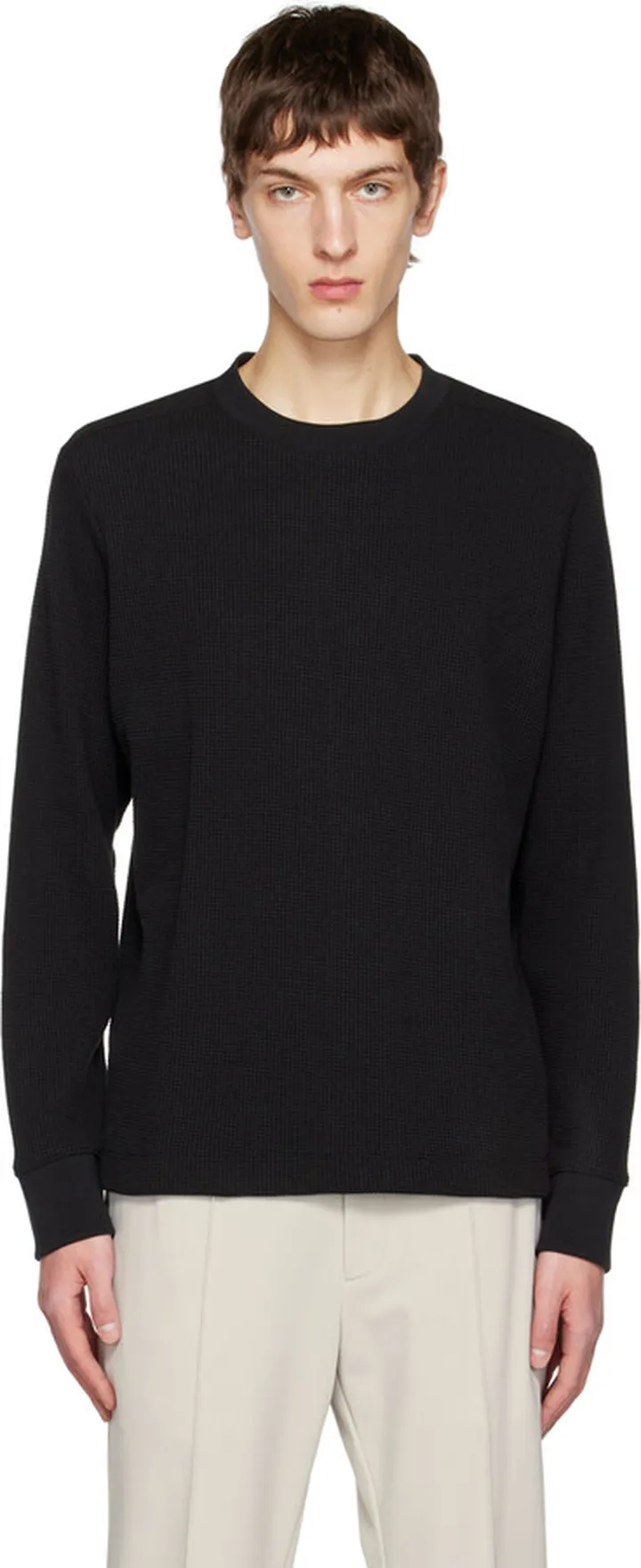 Theory Black Mattis Long Sleeve T-Shirt