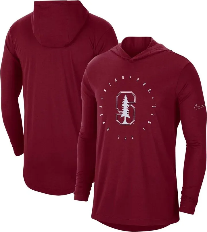 Men's Nike Cardinal Stanford Cardinal Campus Tri-Blend Performance Long Sleeve Hooded T-shirt