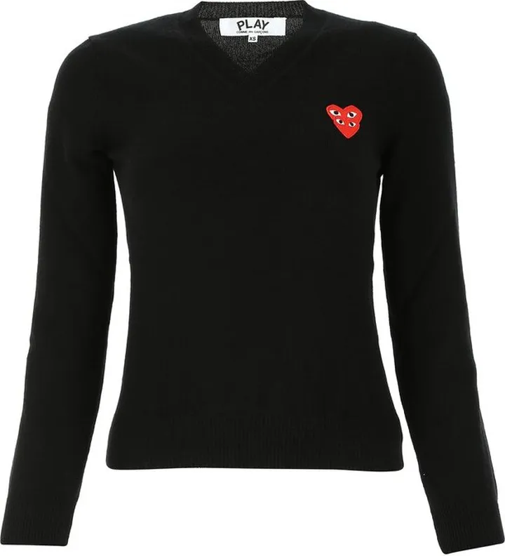 Comme des Garçons Play V-Neck Knitted Sweater
