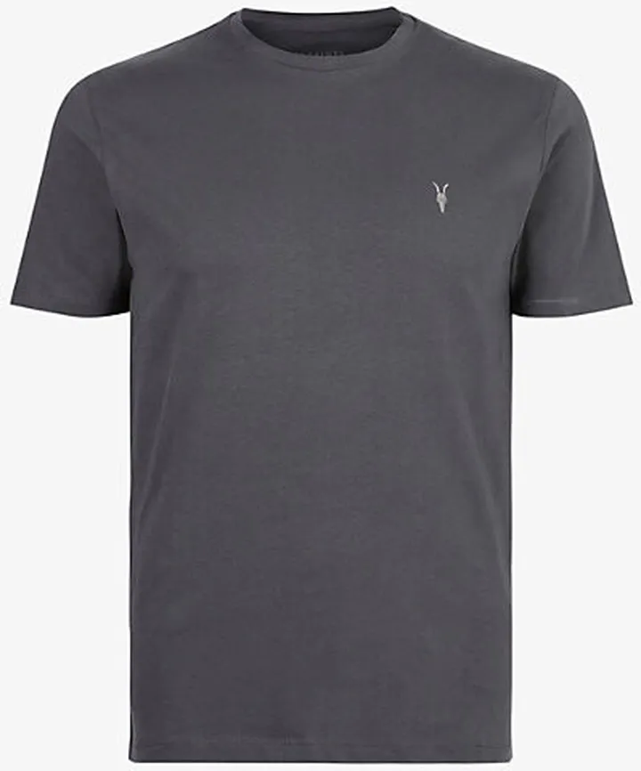 Mens Amethyst Blue Ramskull Embroidered Cotton-jersey T-shirt