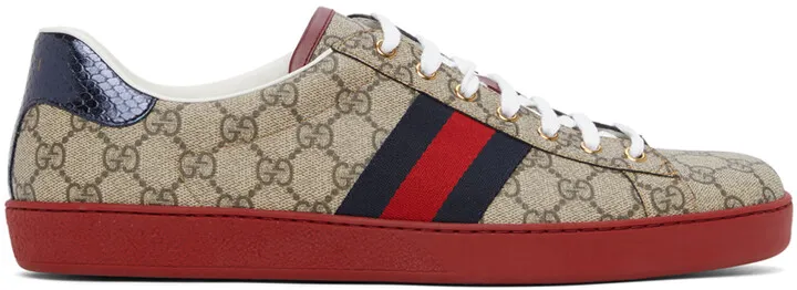 Gucci Beige GG Supreme New Ace Sneakers