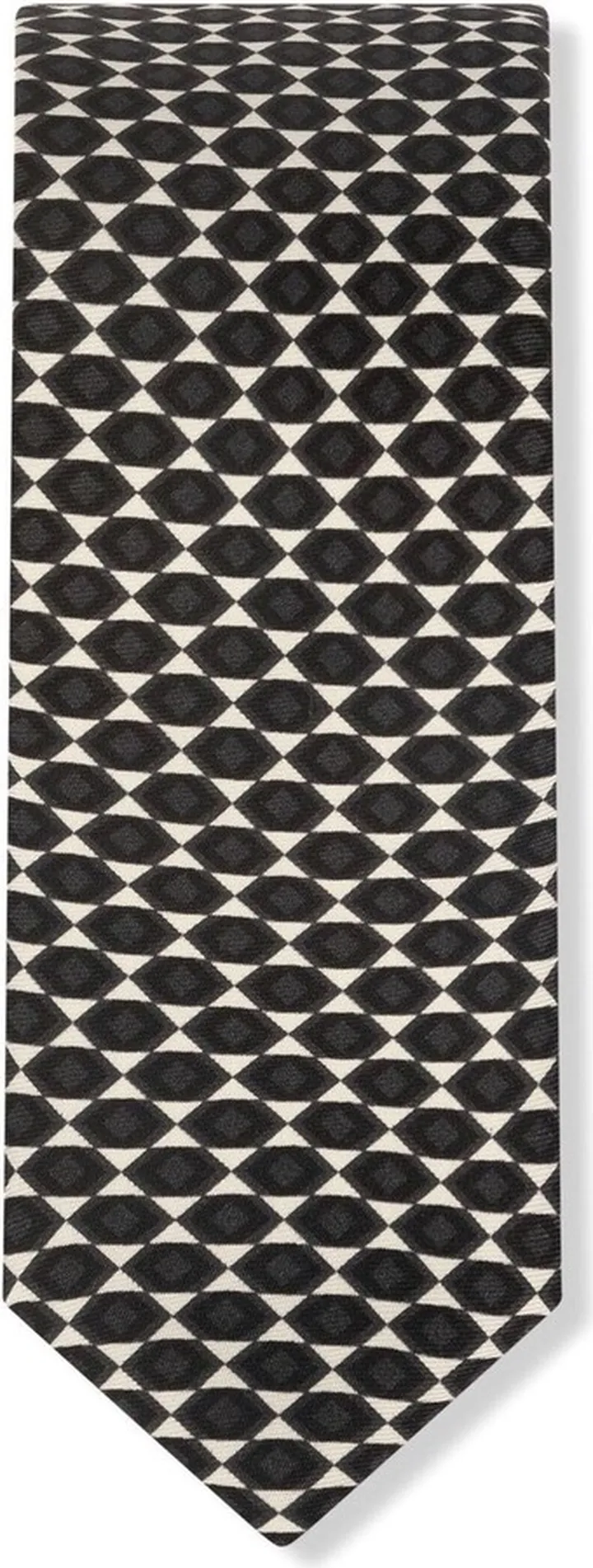 Geometric-Embroidery Silk Tie