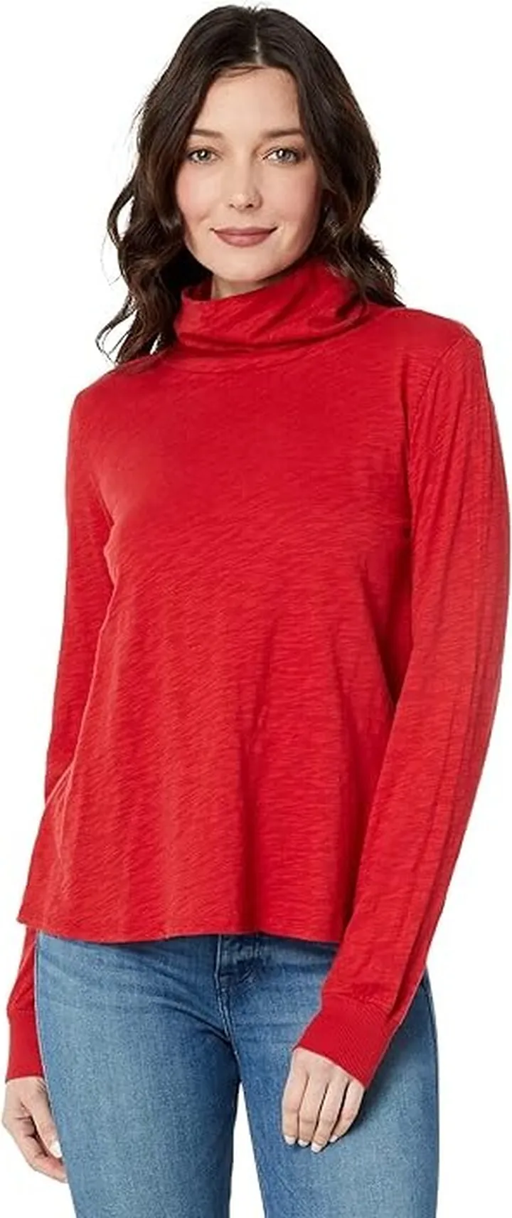 Mod-o-doc Slub Jersey Long Sleeve Turtleneck Tee (Fireside) Women's Clothing