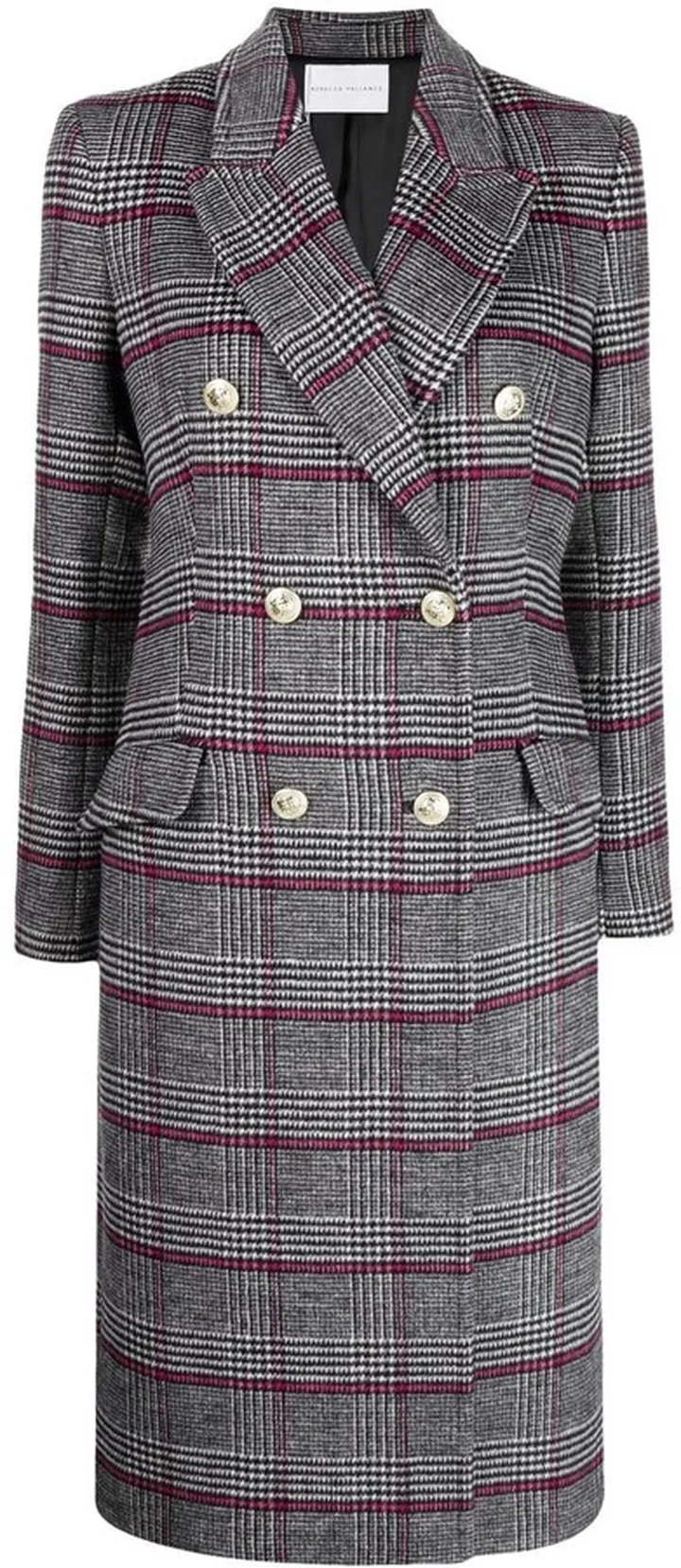 Tartan-Check Double-Breasted Coat
