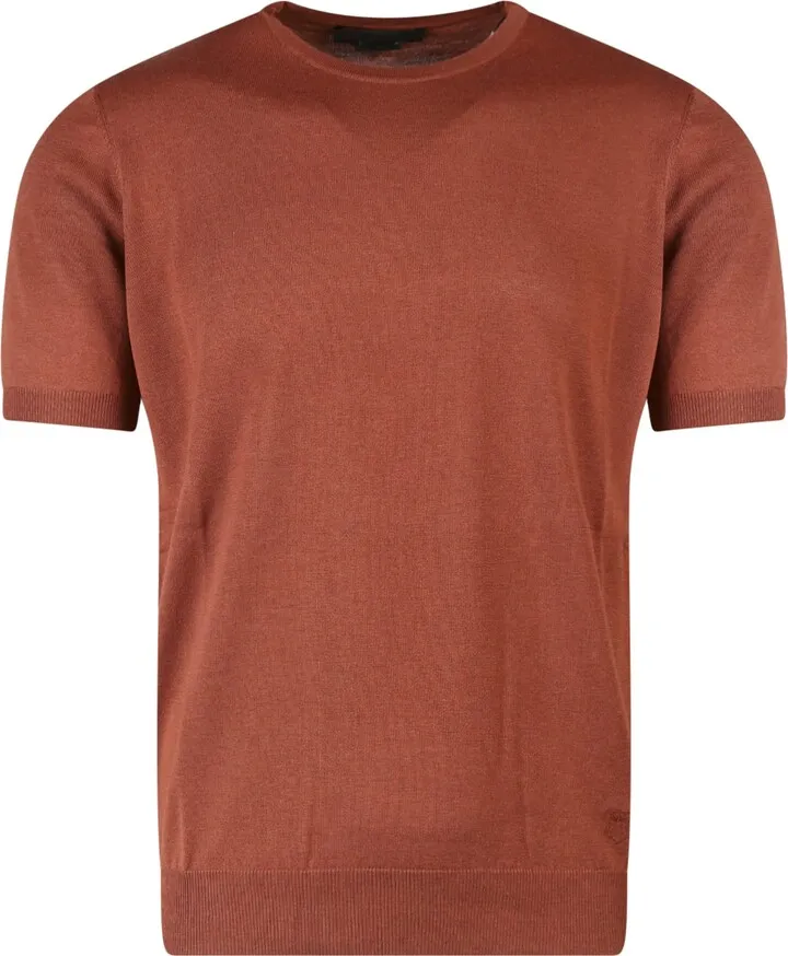 Silk and cotton t-shirt with frontal embroidery