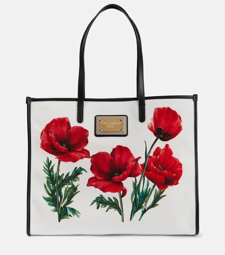 Printed canvas tote bag
