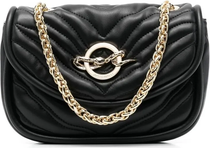 Snake-Charm Quilted Shoulder Bag