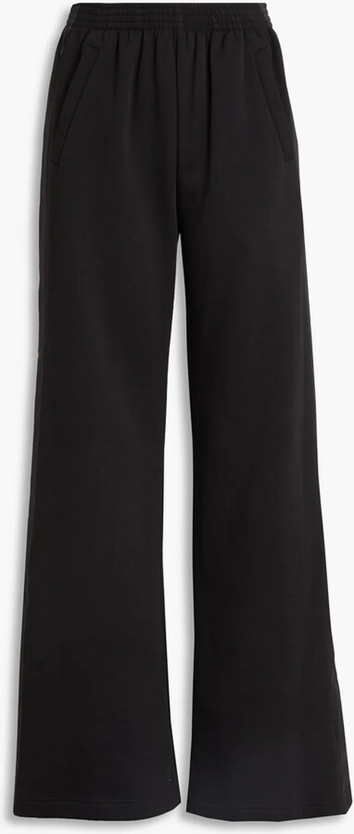 Cotton-fleece wide-leg pants