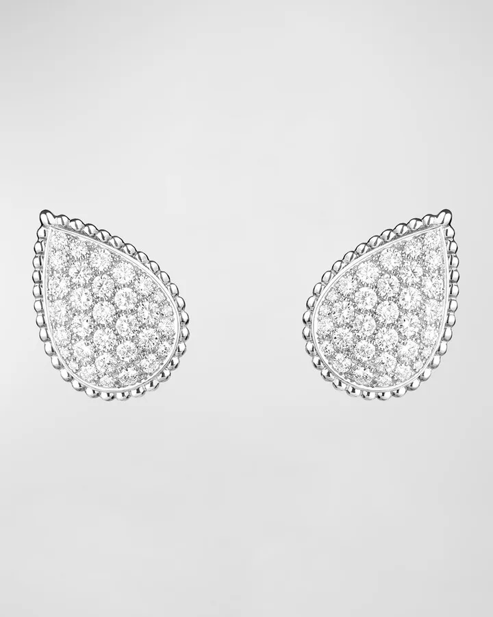 Serpent Boheme White Gold Diamond Pave Pear Earrings