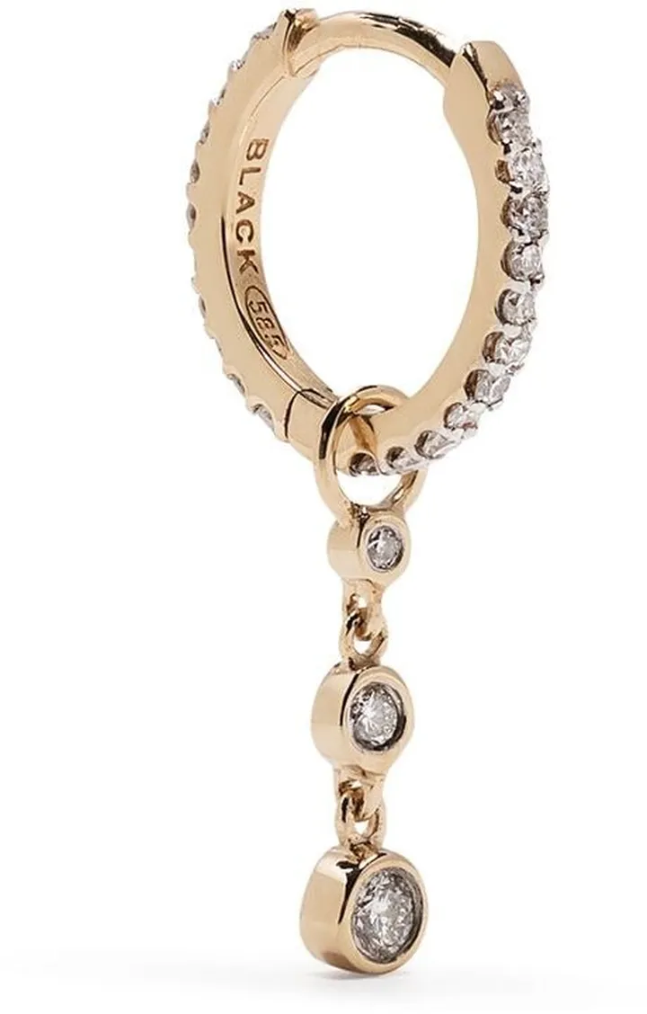 14kt yellow gold diamond Mademoiselle huggie earring