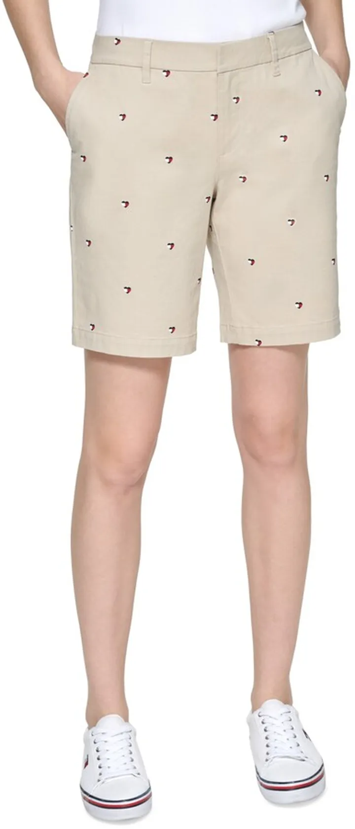 Tommy Hilfiger Women's Th Flex Heart Flag Chino Shorts