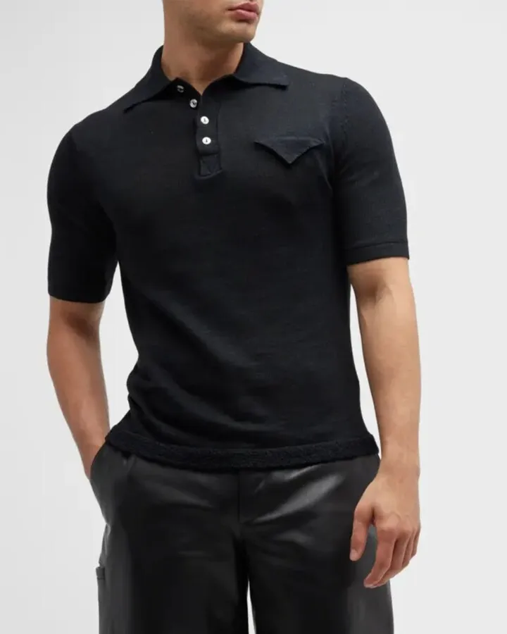 Men's Linen-Knit Polo