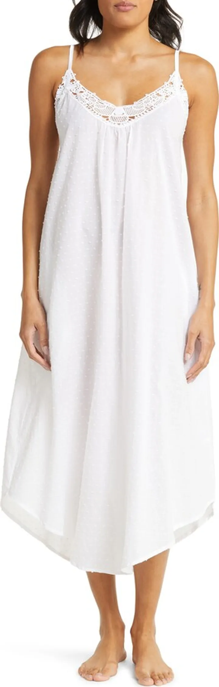 Lace Trim Cotton Nightgown