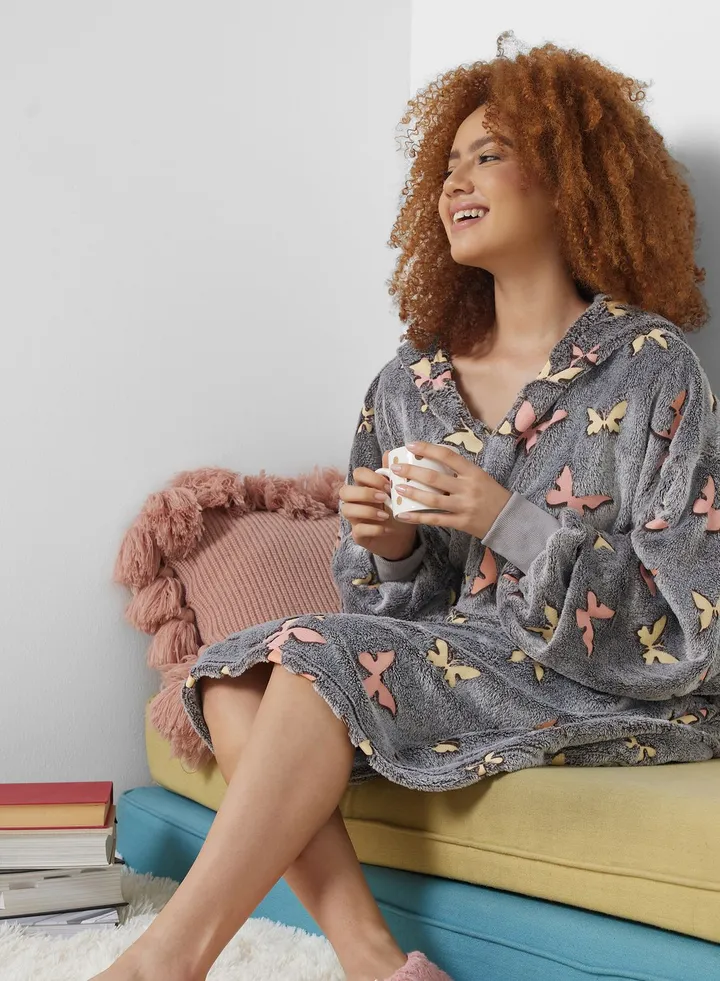 Kanguru - Hoodie Wearable Blanket - Butterflies -