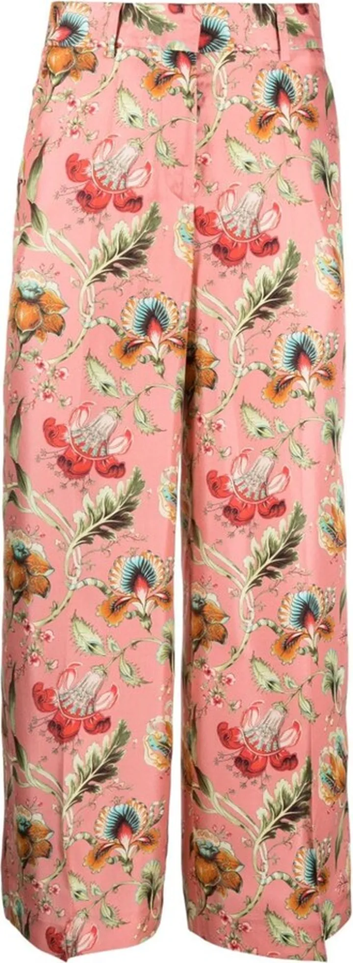 Floral Print Tailored Cropped Trousers