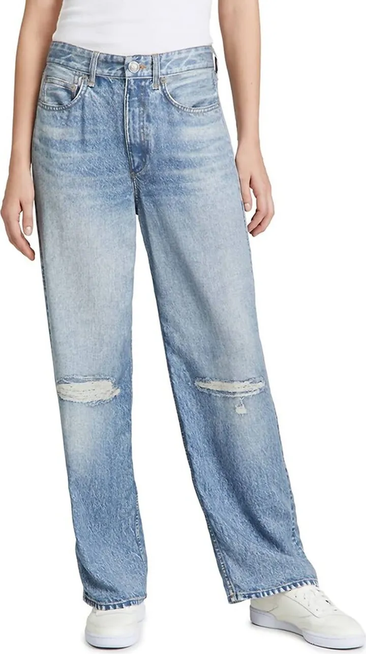 Liquid Miramar Dara Distressed Ripped Jeans in Blue Denim