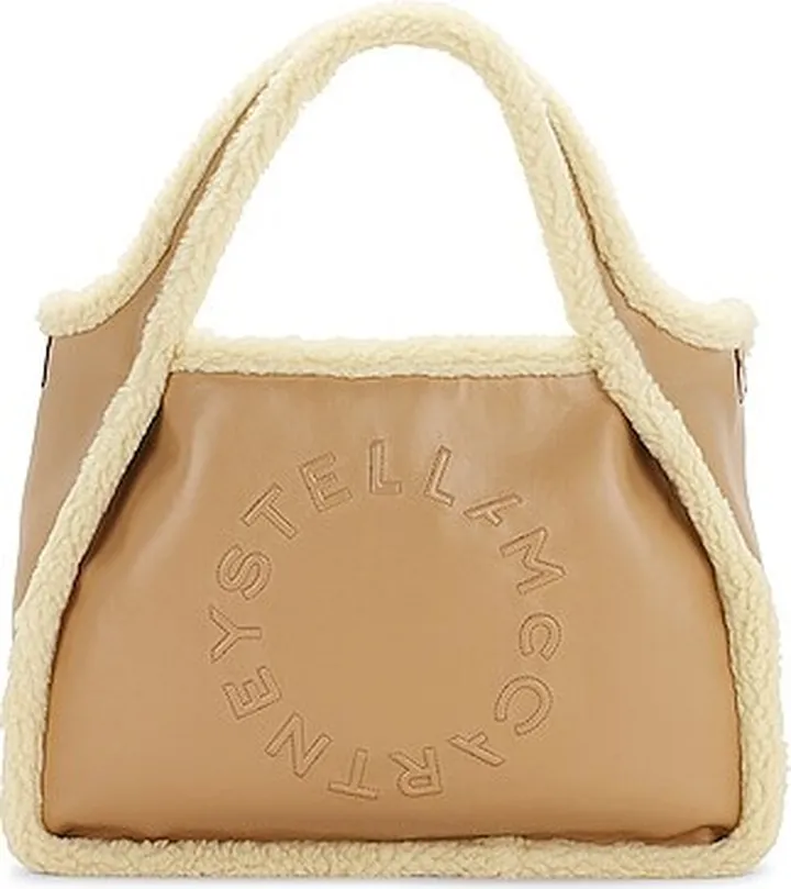 Stella McCartney Crossbody Logo Tote Bag in Tan