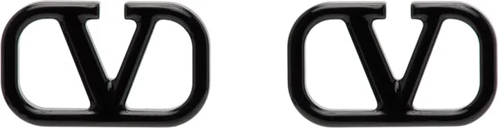 Valentino Garavani Black Vlogo Signature Earrings