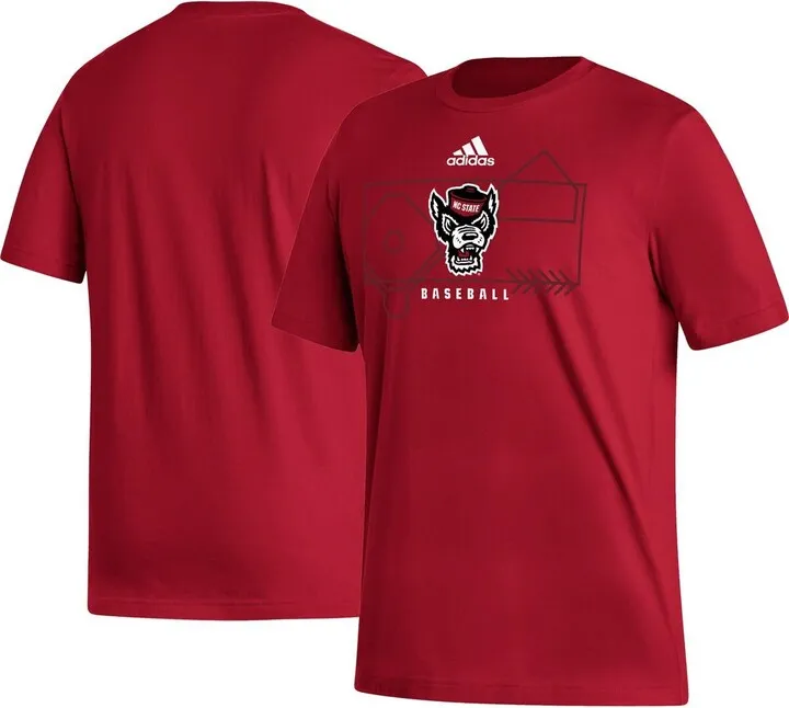 Men's adidas Red Nc State Wolfpack Locker Lines Baseball Fresh T-shirt