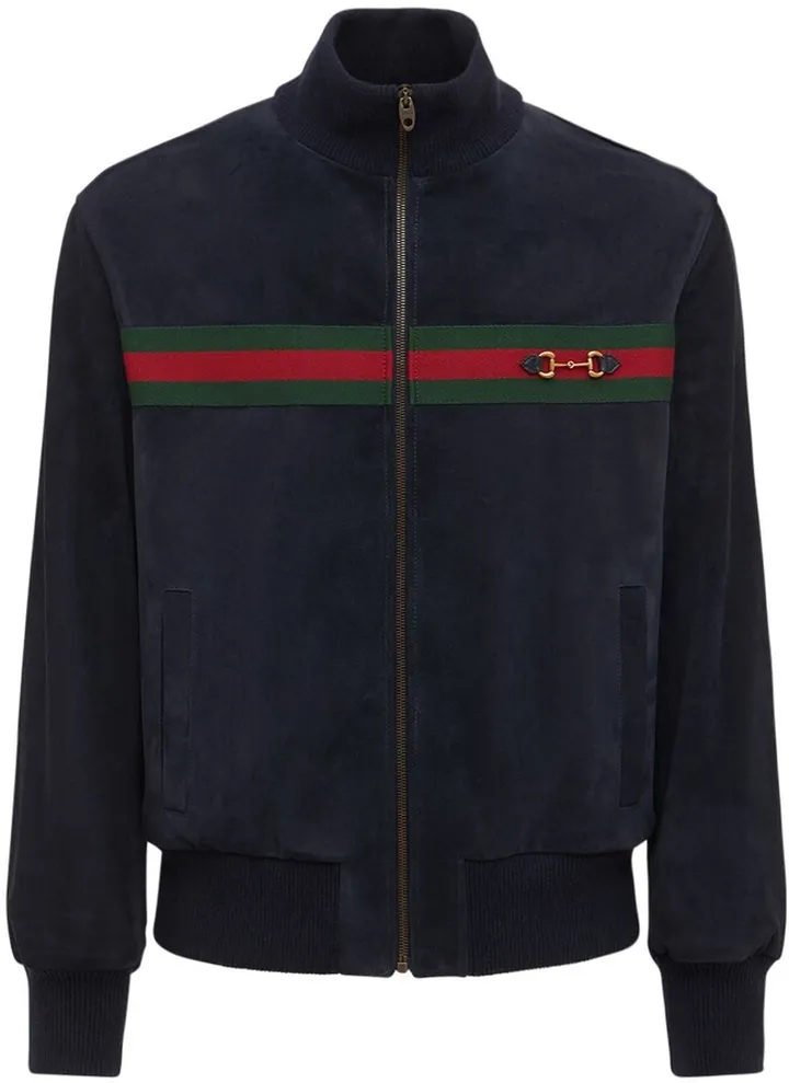 Suede bomber jacket