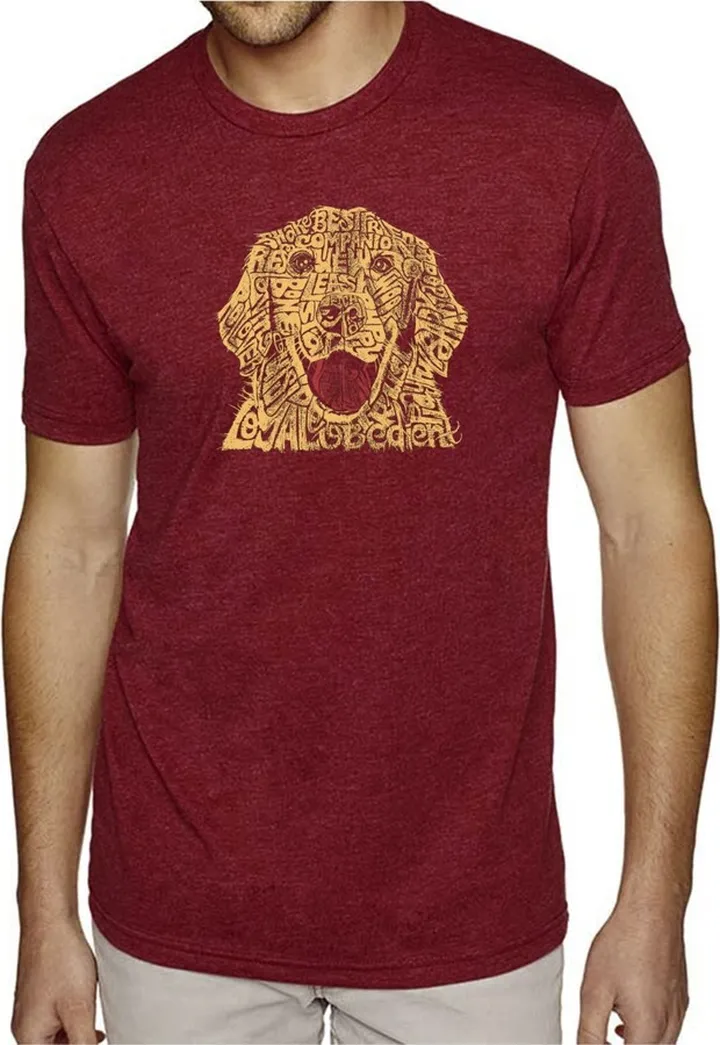 La Pop Art Men's Premium Word Art T-Shirt - Dog